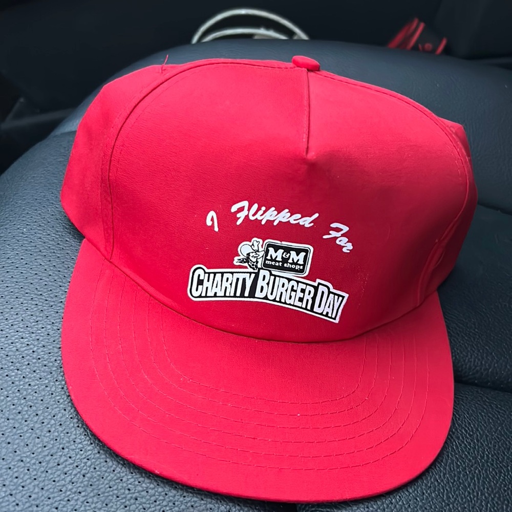 Vintage M&M Meat Shops Hat Charity Burger Day 90’s Retro Cap SnapBack Canadiana